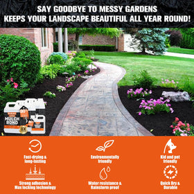Shabebe weather-resistant adhesive secured on garden stones after application.