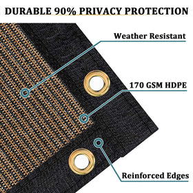 Close-up of Shade&Beyond brass grommets for durable, secure installation.