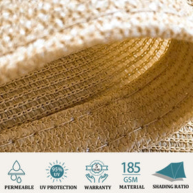 Shade&Beyond Rectangle Sun Shade Sail in Sand over a pergola provides UV protection.