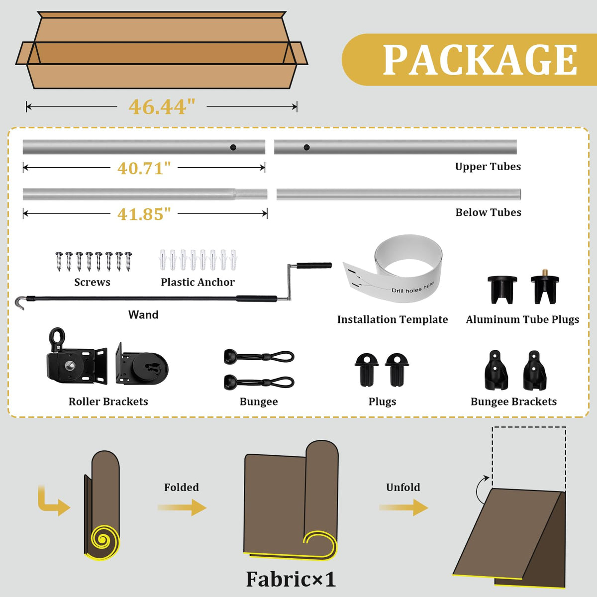Shade&Beyond cordless patio blind with wand operation for safe height adjustment.