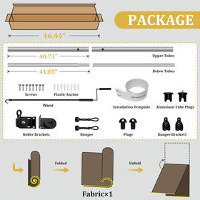 Shade&Beyond cordless patio blind with wand operation for safe height adjustment.