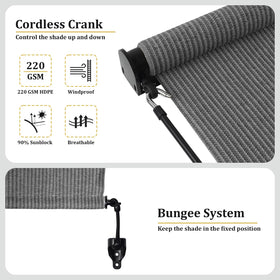 Shade&Beyond cordless porch shade offers safe, smooth operation for families.