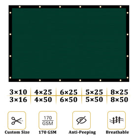Shade&Beyond privacy screen with rust-resistant grommets secured against wind.