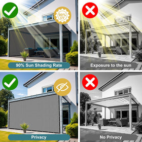 Shade&Beyond mesh tarp offers flexible privacy while still enjoying outdoor views.