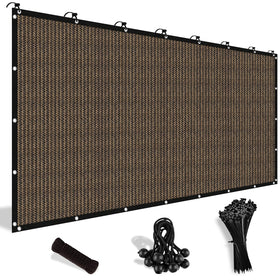 Shade&Beyond mocha 06x08 sun shade cloth with grommets for easy pergola attachment.