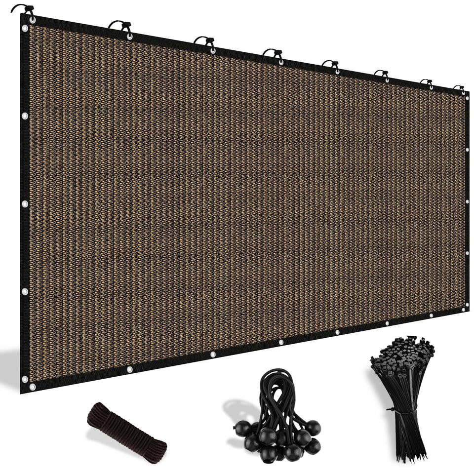 Shade&Beyond mocha 06x08 sun shade cloth with grommets for easy pergola attachment.