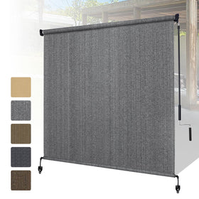 Shade&Beyond outdoor roller shades with splicing design for easier transport and setup.