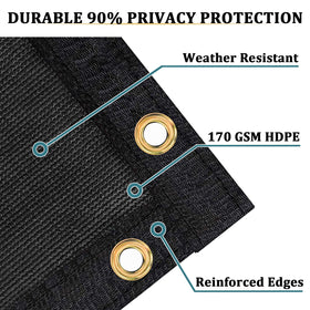 Shade&Beyond privacy screen grommets close-up showing durable brass fittings.
