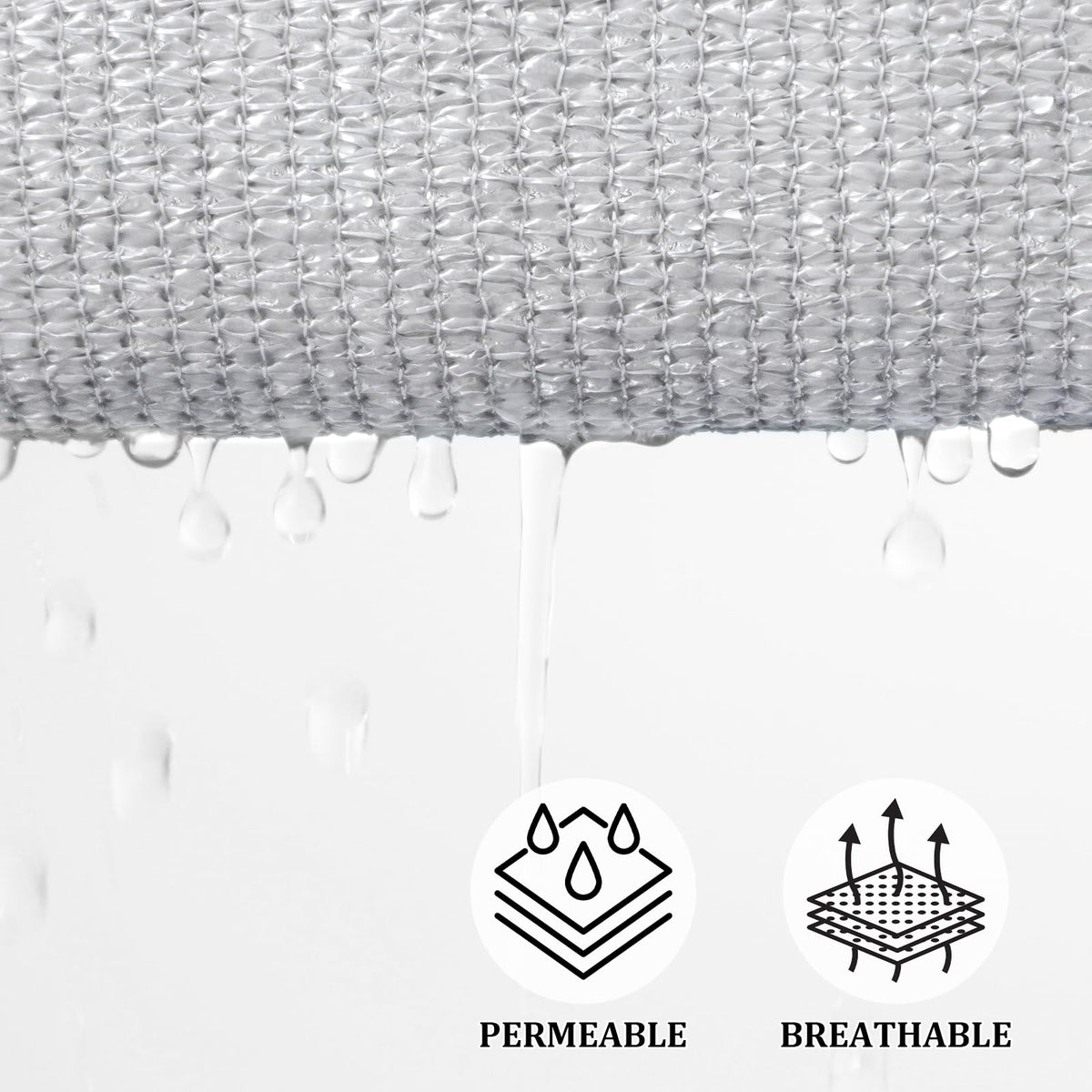 Shade&Beyond curved-edge sail preventing water pooling during light rain.