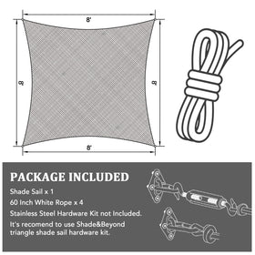 Shade&Beyond sail with D-rings fits measured patio spaces.