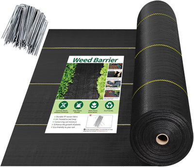 Shade&Beyond weed barrier fabric roll blocks sunlight to reduce weed growth in beds