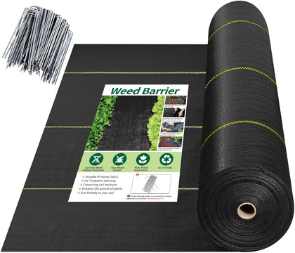 Shade&Beyond weed barrier fabric roll blocks sunlight to reduce weed growth in beds