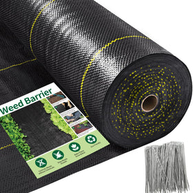 Shade&Beyond weed barrier roll blocks sunlight for weed suppression in garden beds
