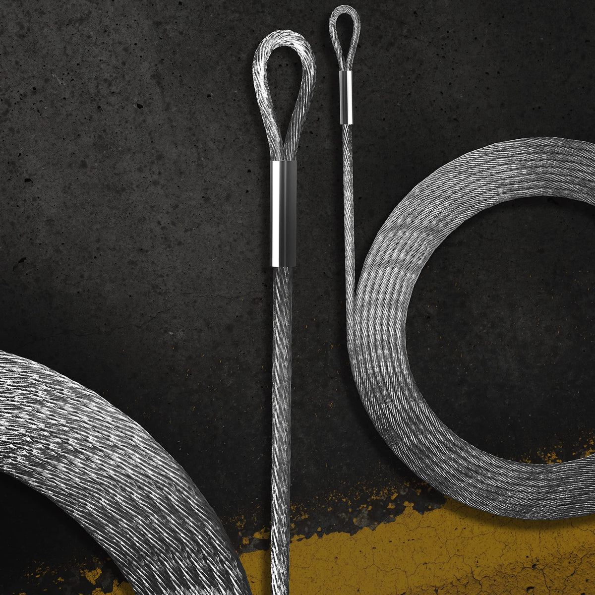 ShadeMart PVC-coated wire cable close-up showing corrosion resistance for outdoor use.