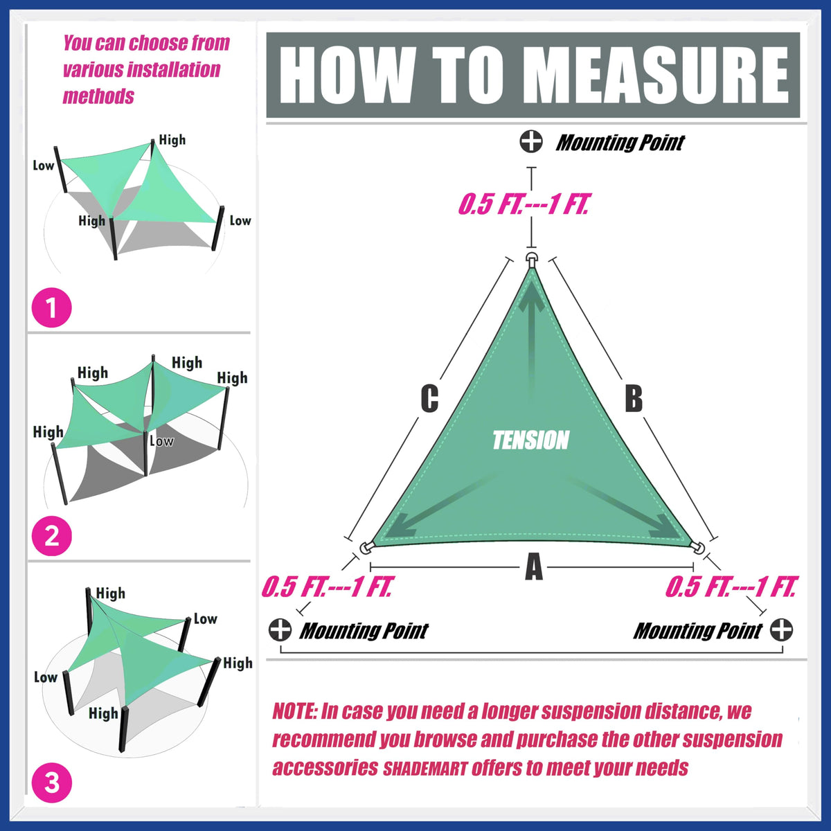 ShadeMart SMSLT custom size option guide for precise fit