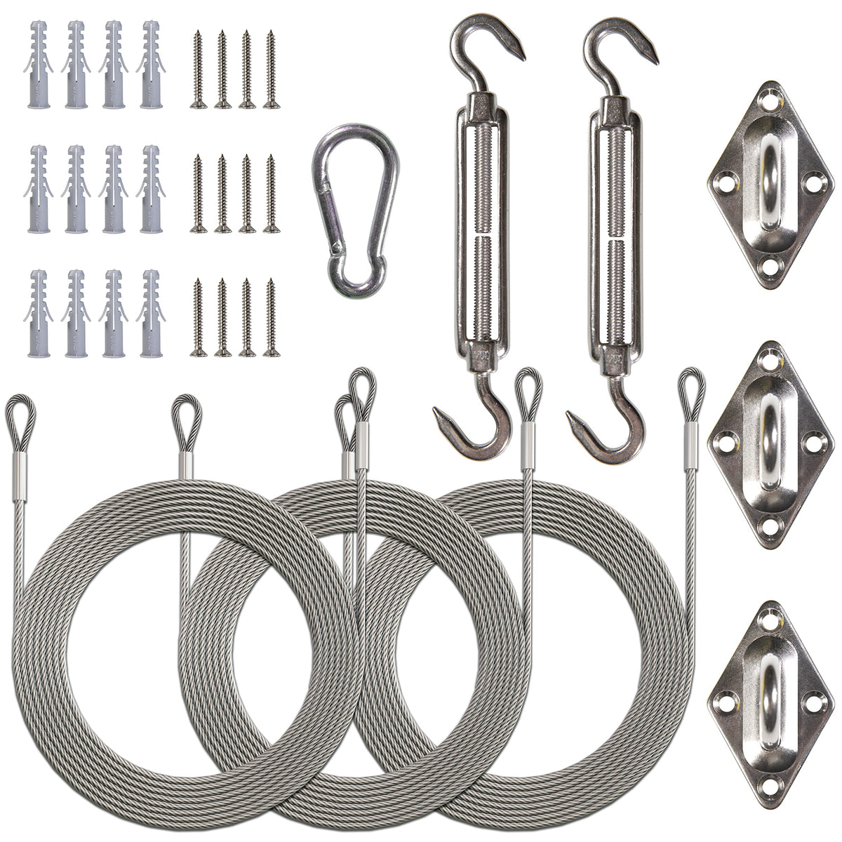 ShadeMart turnbuckle 6inch in polished stainless steel for outdoor shade sail tensioning.