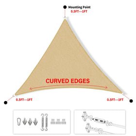 Shadespeare turquoise triangle shade sail on carport reduces heat around vehicles.