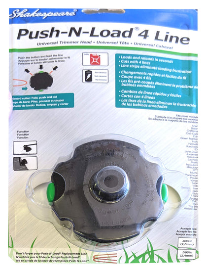 Shakespeare Push-N-Load 4-Line head, front view, quick line changes.