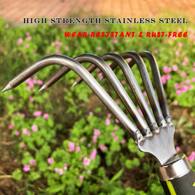 SHANFEEK Defoliation rake clears leaves and light debris in beds.