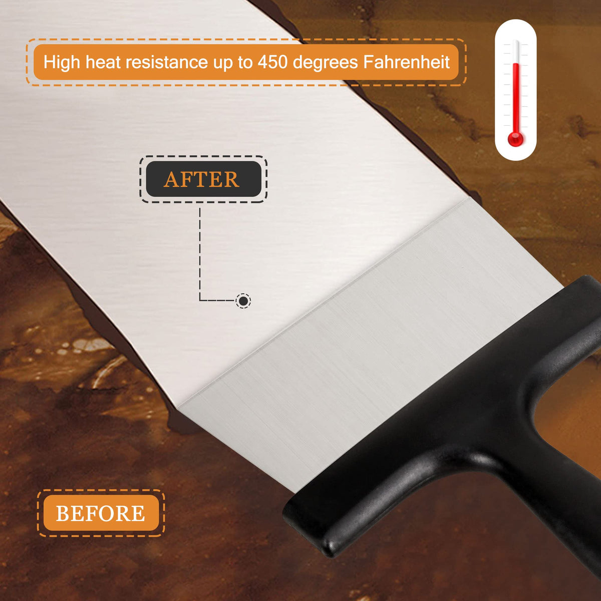 SHANGPEIXUAN multi-use scraper supports chocolate tempering or dessert prep beyond grilling