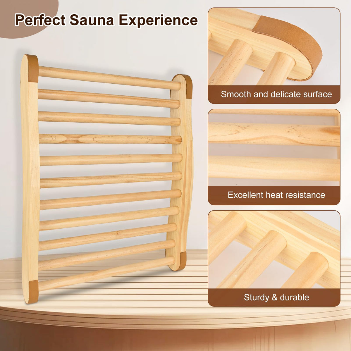 Shanshanshop sauna backrest - suitable for traditional and bucket-style saunas