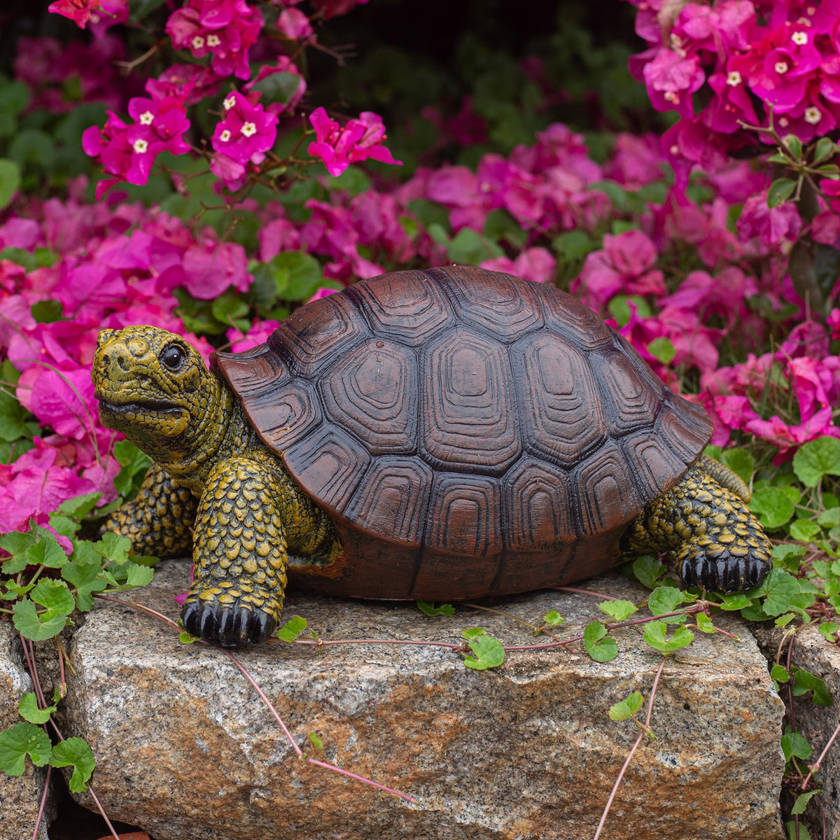 SHAODIE brown-yellow garden turtle accent for plant beds and pathways