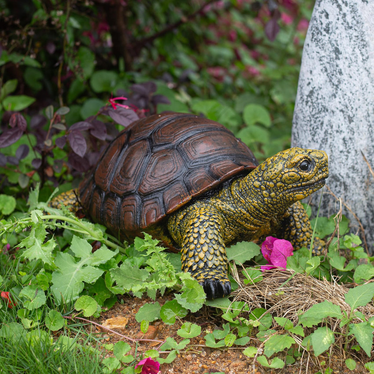 Durable resin SHAODIE garden turtle built to withstand outdoor conditions
