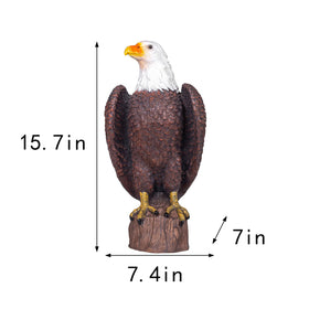 SHAODIE eagle sculpture on wood stump base for natural garden styling