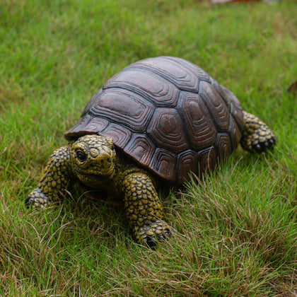 SHAODIE garden turtle statue with detailed shell and warm brown-yellow tones for outdoor display