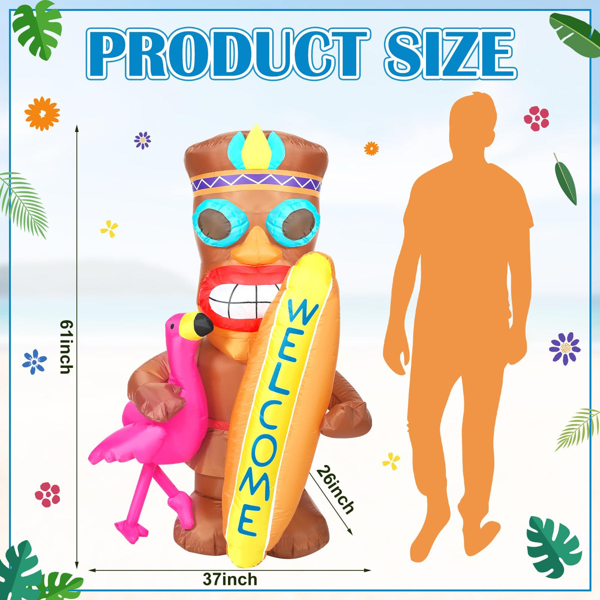 Shappy inflatable luau decor auto-inflates for quick setup