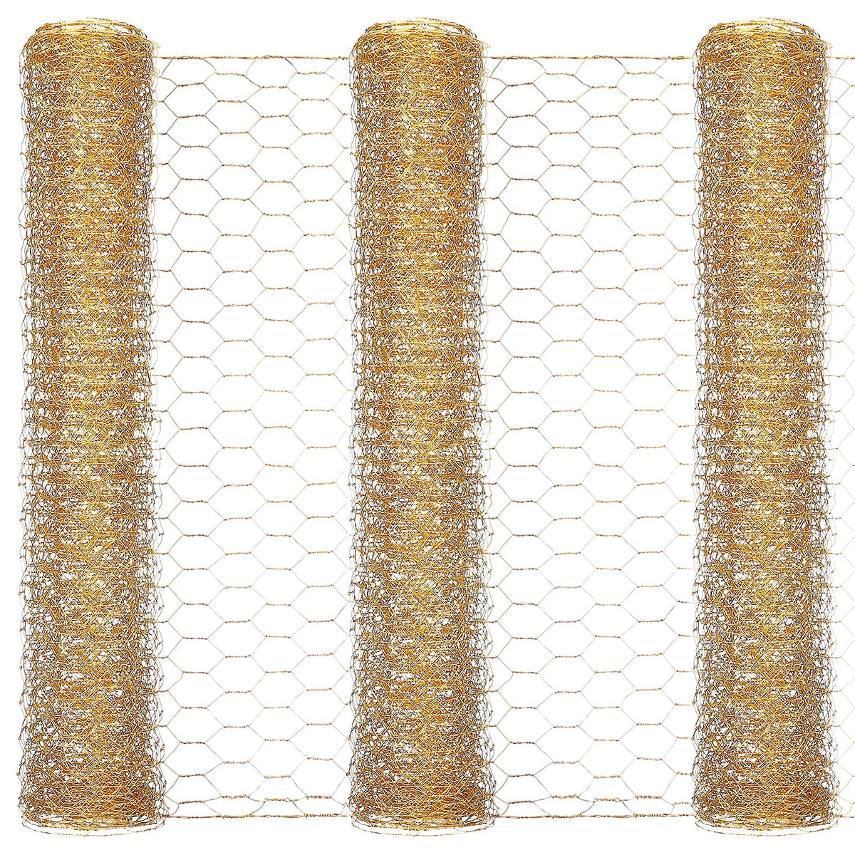 Shappy gold chicken wire net 40x13 assembly for versatile crafts.