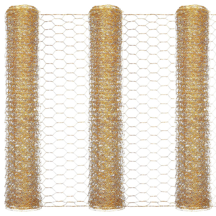 Shappy gold chicken wire net 40x13 assembly for versatile crafts.