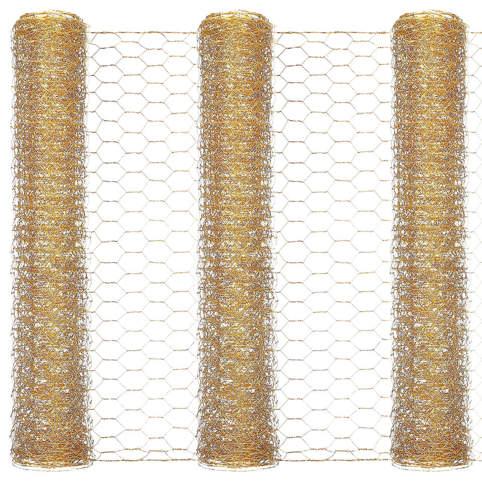 Shappy gold chicken wire net 40x13 assembly for versatile crafts.