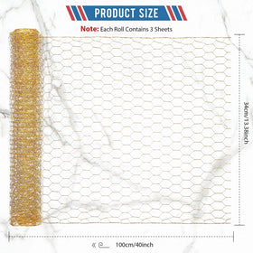 Shappy gold hexagonal mesh close-up showing galvanized finish for durability.