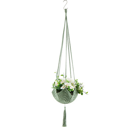 Shappy jute hanging planter with 105 cm length for versatile indoor display