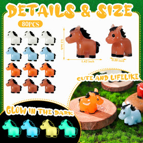 Shappy luminous mini horse figurines enhance bookshelves after dark