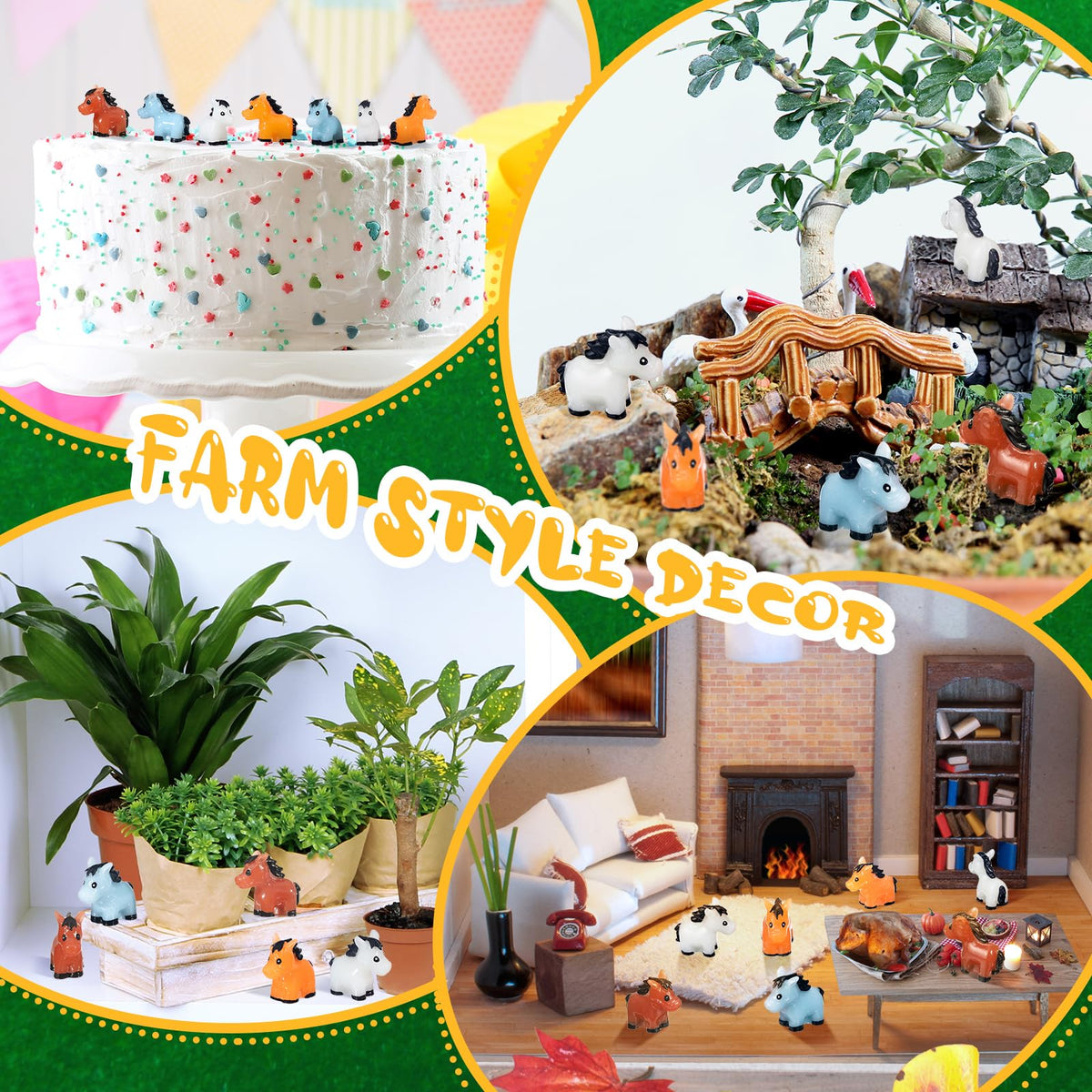 Shappy luminous mini horse figurines suit moss landscapes and small displays