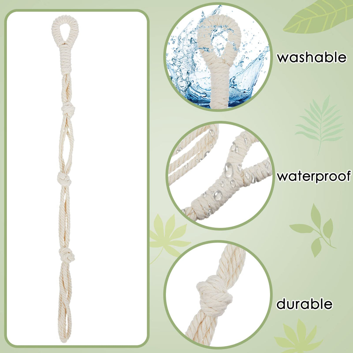 Shappy macrame hanger detail showing durable weave for long lasting decor.