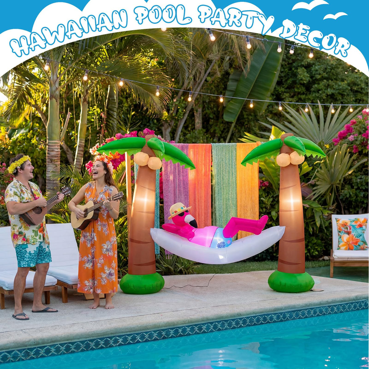 Shappy waterproof polyester construction ensures durable, fade-resistant outdoor decor.