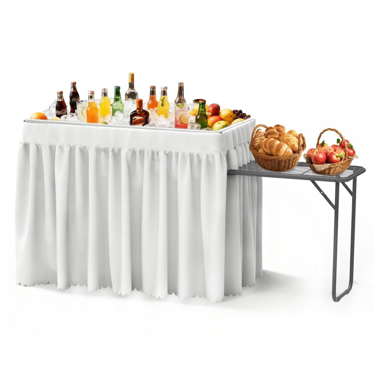ShareWIN folding ice table top view, portable beverage cooling surface.