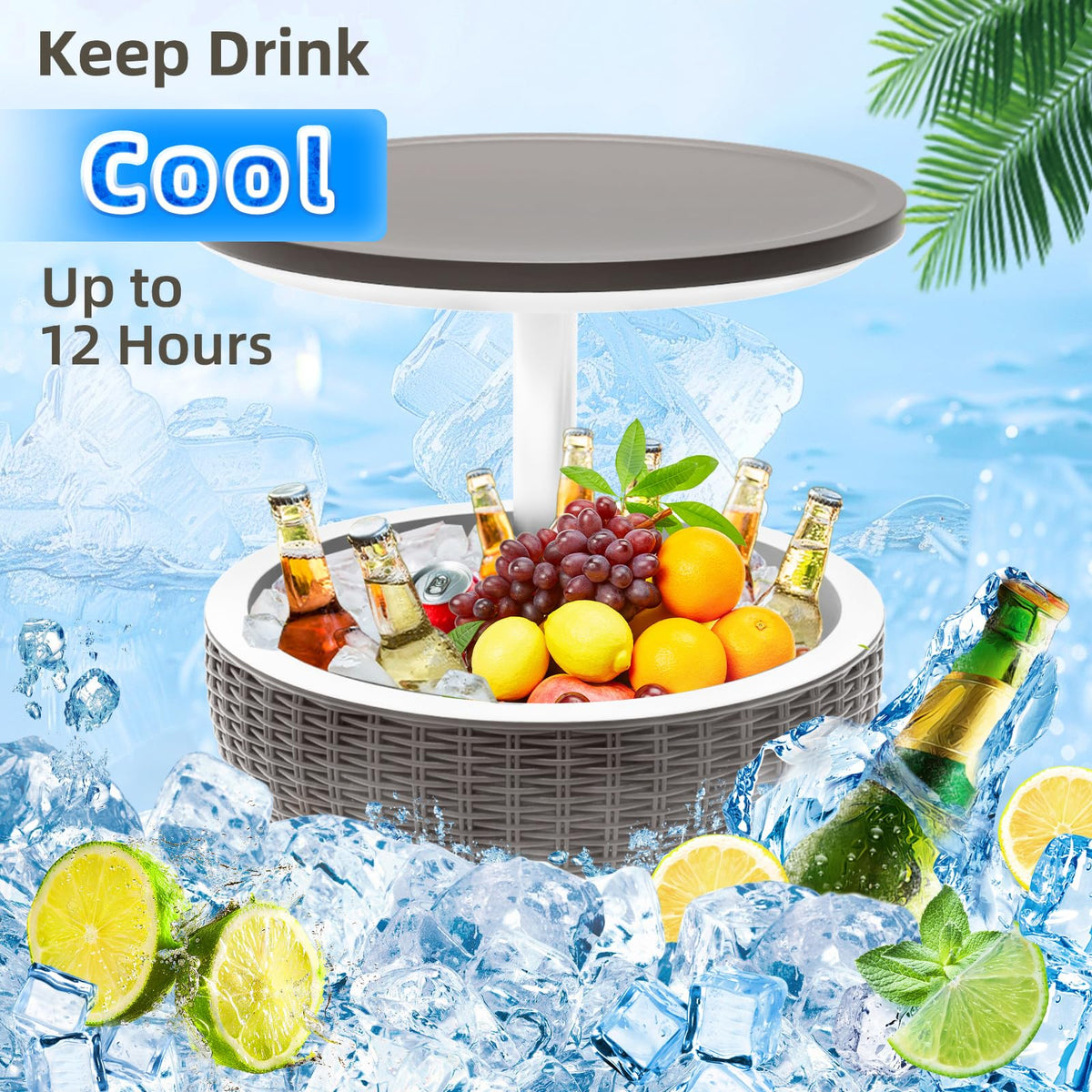 SHAREWIN hidden cooler with pop-up lid for quick beverage access