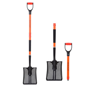 SHARK ATTACK detachable sifting shovel with steel head for quick sand filtration.