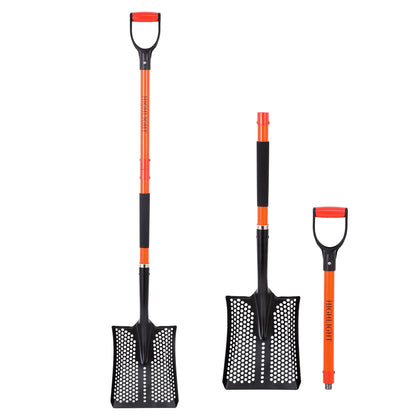 SHARK ATTACK detachable sifting shovel with steel head for quick sand filtration.