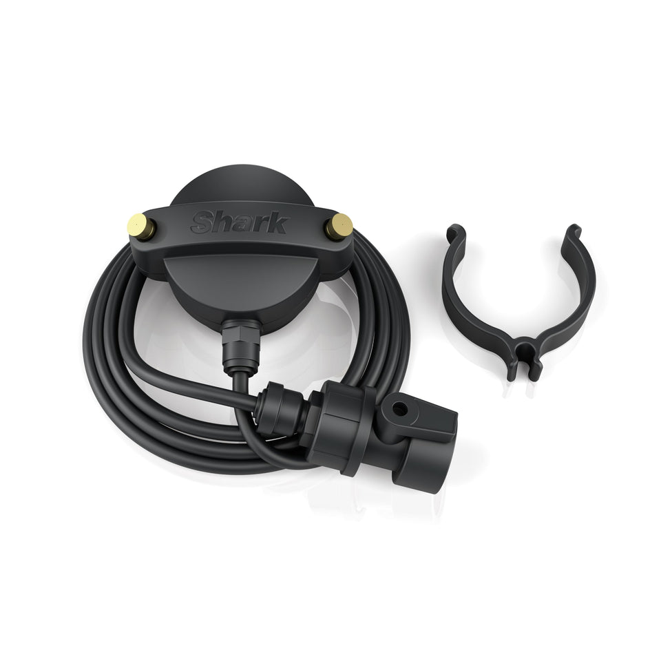 Shark Instacool misting attachment connected to hose for outdoor cooling.