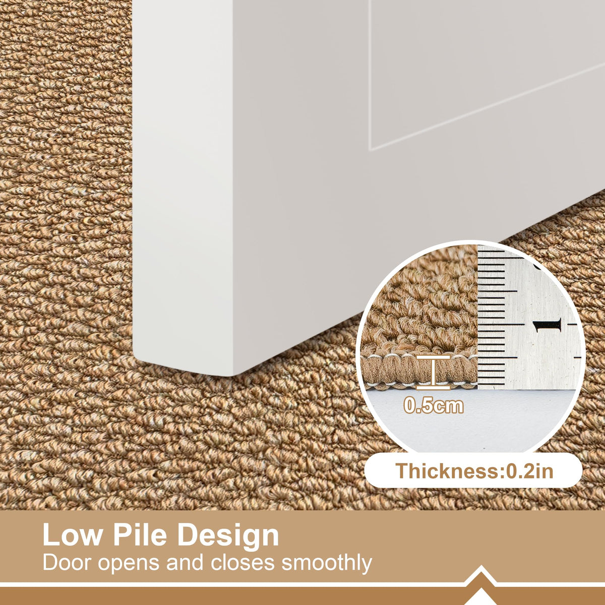 SharpWeaRug non-slip backing stays in place in high-traffic areas.