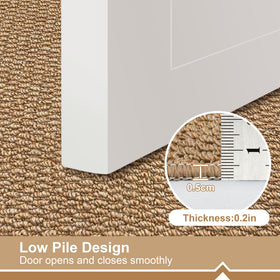 SharpWeaRug non-slip backing stays in place in high-traffic areas.