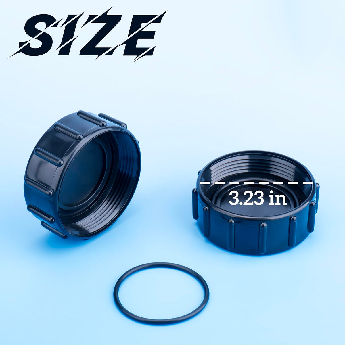 Sharutia kit shows two o-rings and two plastic covers for tight seals