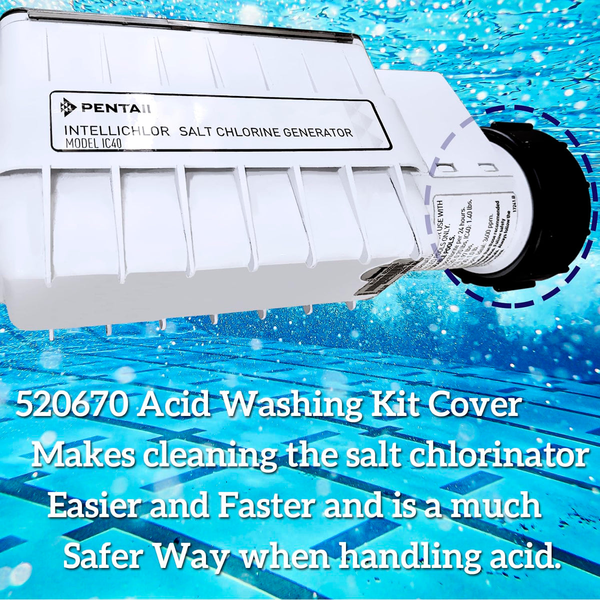 Sharutia cleaning accessory reduces mess during salt chlorinator maintenance