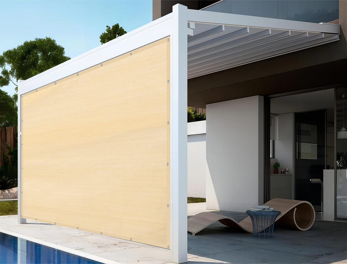 Shatex privacy shade for porches creates a discreet outdoor retreat.