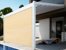 Shatex privacy shade for porches creates a discreet outdoor retreat.